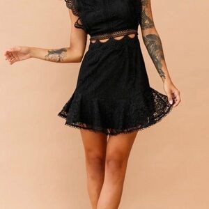 Chic Black Lace Mini Dress